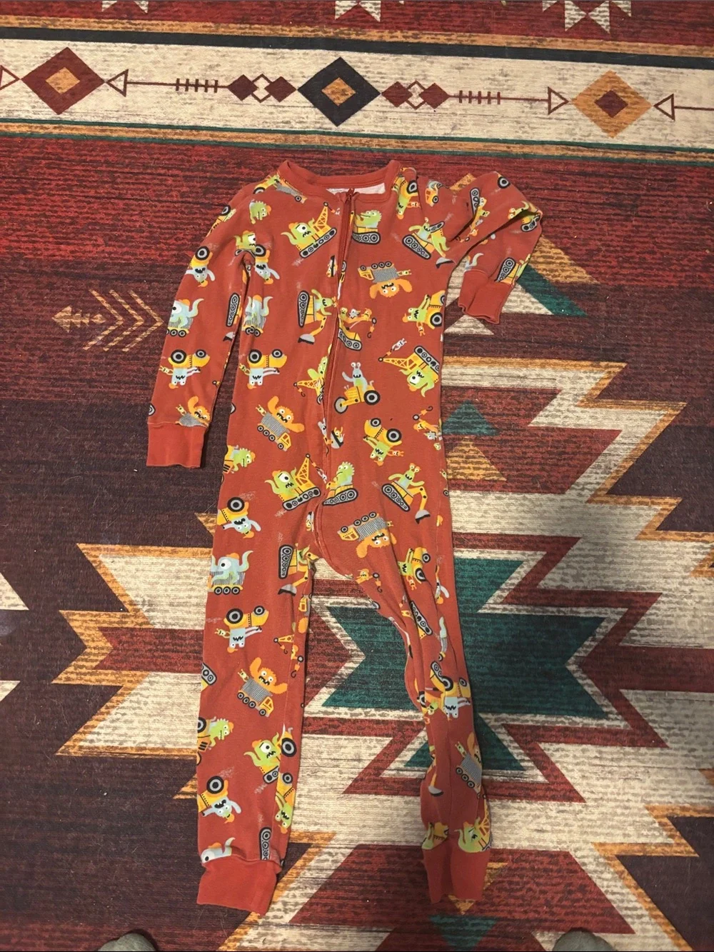 Bundle of 4 - 4T One-Piece Pajamas Set - White, Cream, Rust, Blue - Old Navy